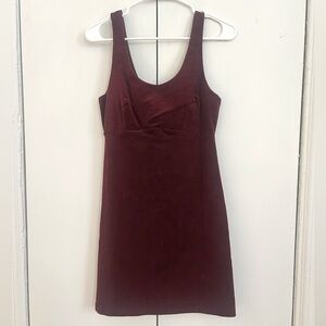 New Look Burgundy Cord Pinafore Dress